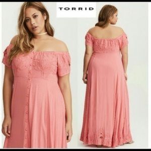 Torrid 2 Maxxi Dress Salmon Colored